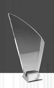 Silver Ice Edge Glass Trophy