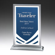 Blue Marvel Glass Trophy