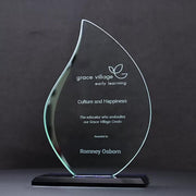 Glass Blue Lotus Trophy