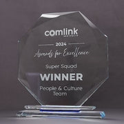 Azure Glass Octagon Trophy