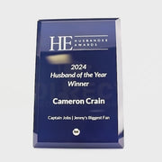 Prime Glass Plaque Blue Trophy