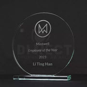 Circle Jade Glass Trophy