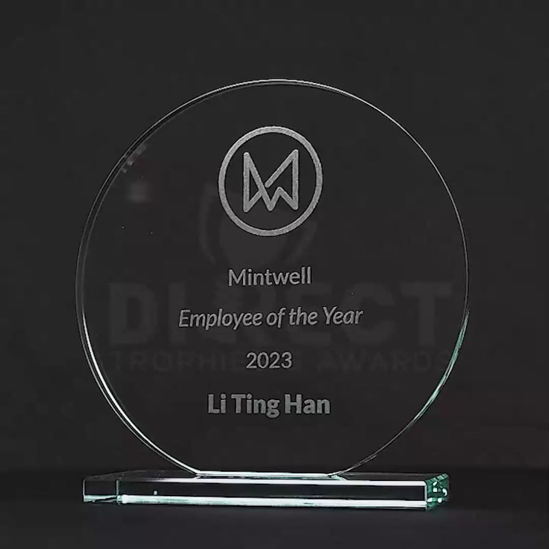 Circle Jade Glass Trophy