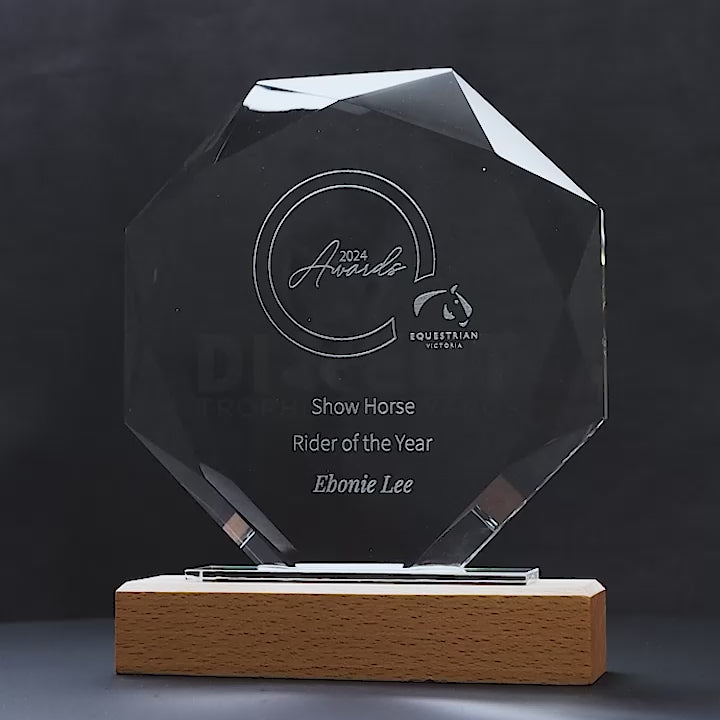 Octasolace Crystal Trophy Wood