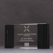 Arcaron Crystal Paperweight Black Trophy