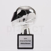 Motorsport Driver Silver Helmet Trophy