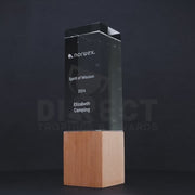 Binomius Crystal Trophy Wood Block