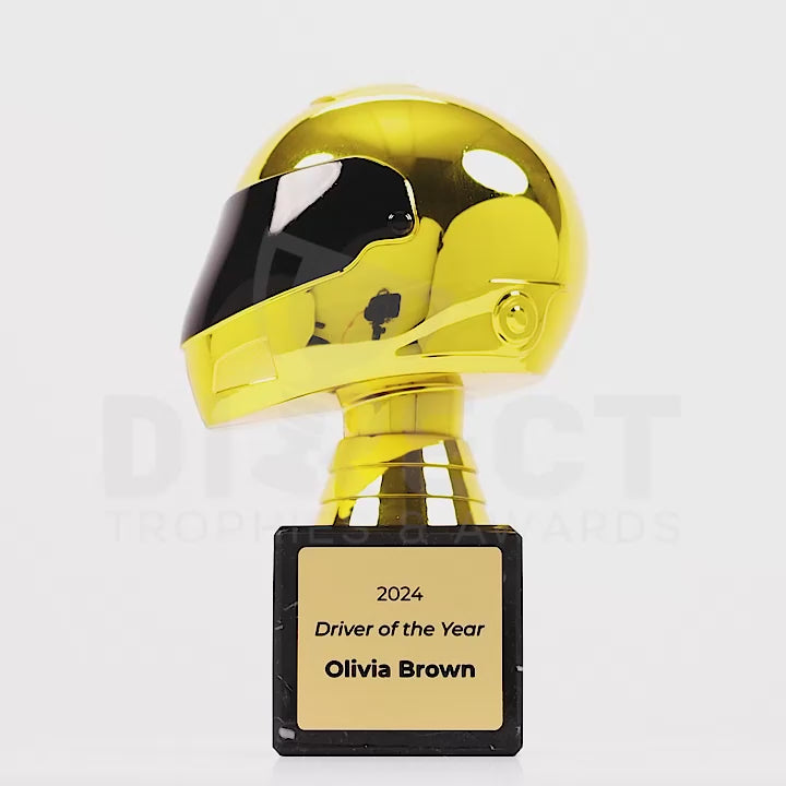Motorsport Driver Gold Helmet Trophy