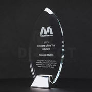 Silver Ice Flame Glass Trophy