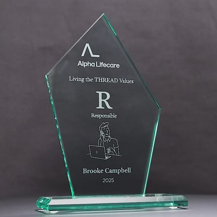 Apex Jade Glass Trophy