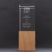 Binomius Crystal Trophy Wood Block