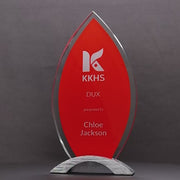 Trega Flame Glass Red Trophy