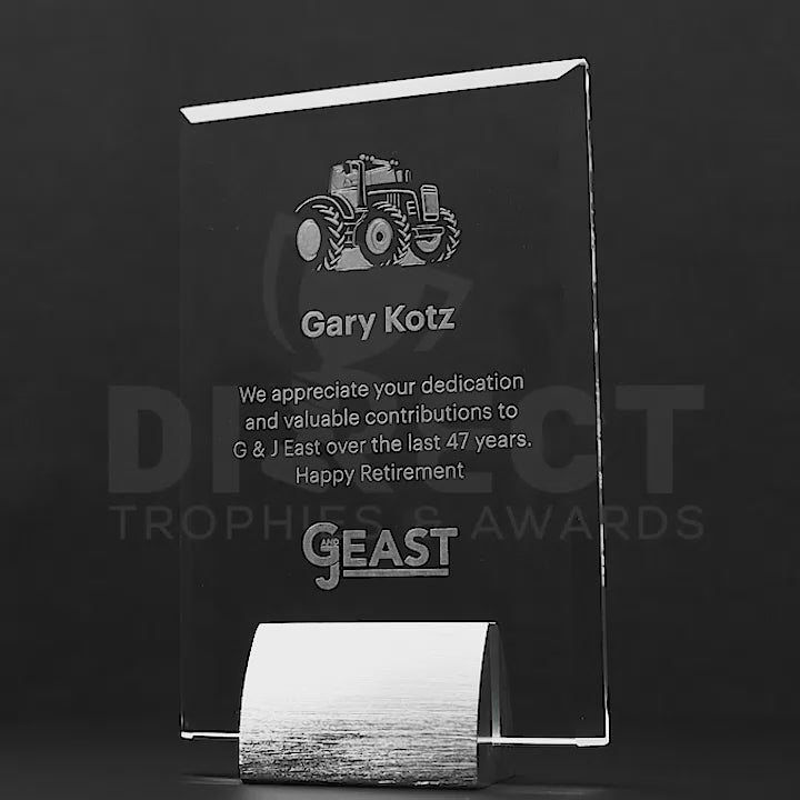Vintage Award Glass Trophy