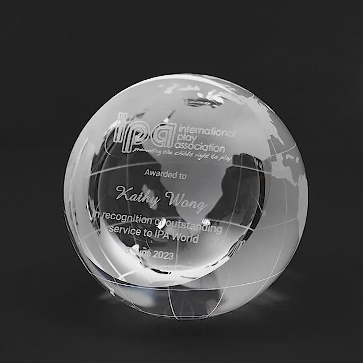 Crystal Globe Paperweight Trophy