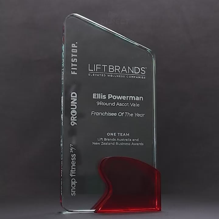 Kynex Glass Red Trophy