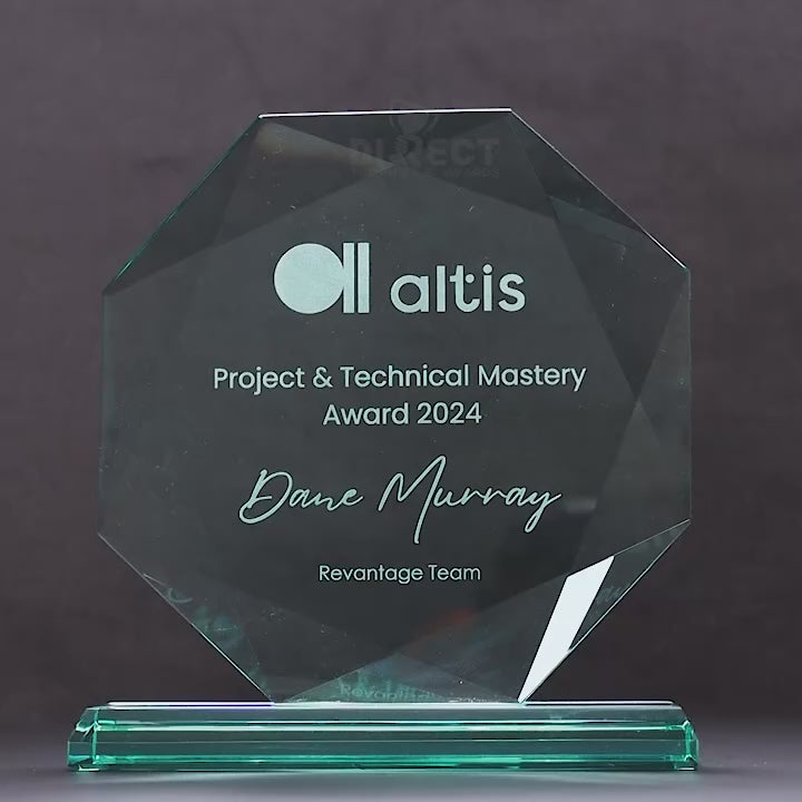 Emerlite Octagon Glass Trophy