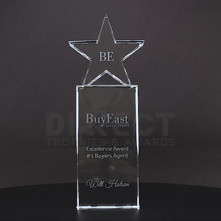 Crystal Trophy Star Block Trophy