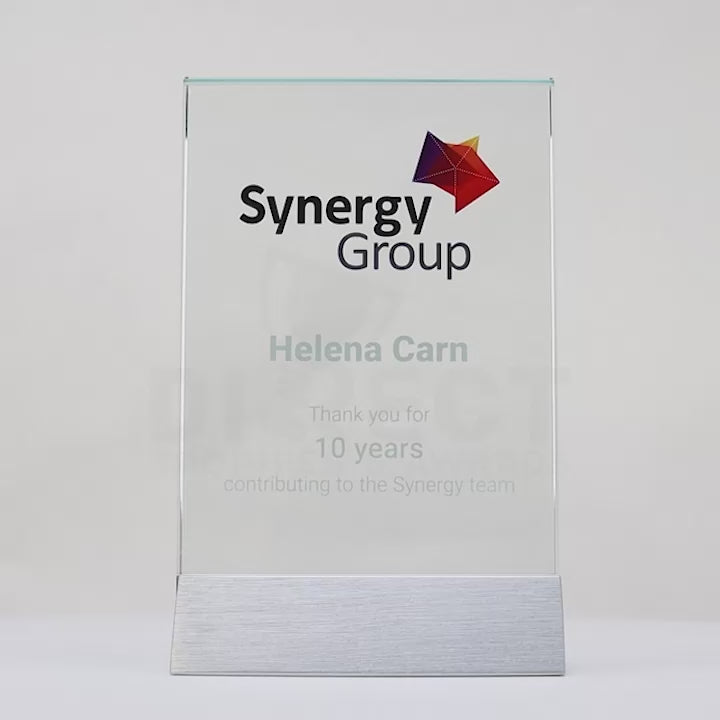 Glass Portrait Colour Trophy