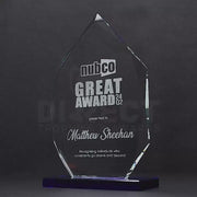 Glass Blue Arrowhead Trophy