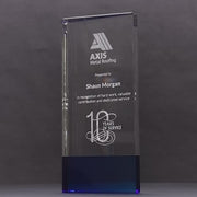 Serranova Crystal Block Blue Trophy