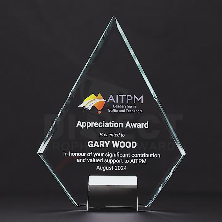 Aspire Arrow Glass Trophy