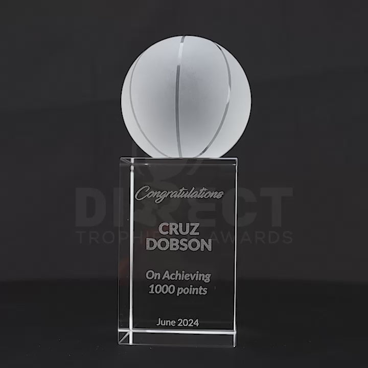 Crystal Acorn Basketball Trophy