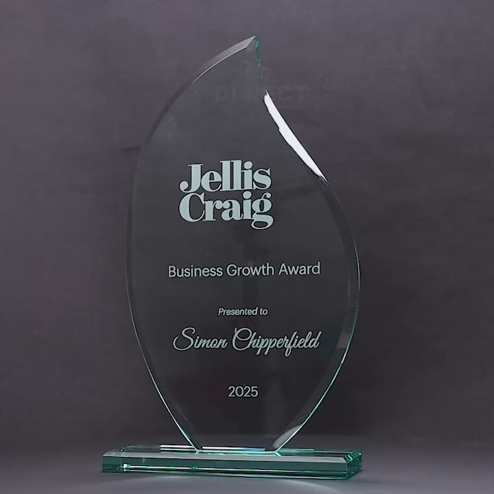 Emerlite Flame Glass Trophy