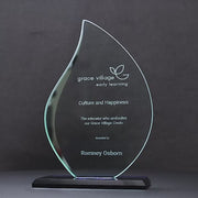 Glass Blue Lotus Trophy