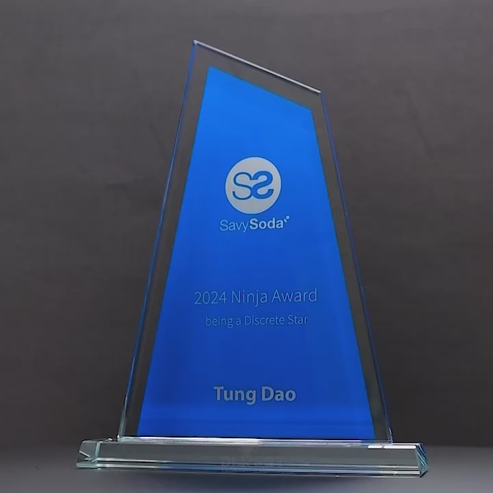 Altra Peak Glass Blue Trophy