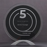 Trega Round Glass Black Trophy