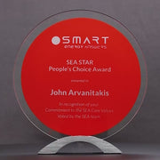 Trega Round Glass Red Trophy