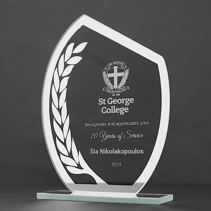 Glass Black Wreath Trophy