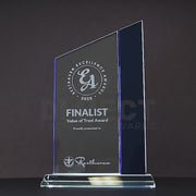 Blue & Clear Zenith Glass Trophy