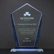 Glass Blue Keystone Trophy