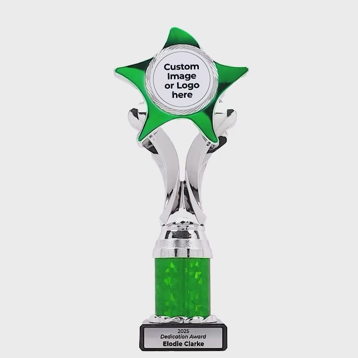 Crenelle Silver Green Cup