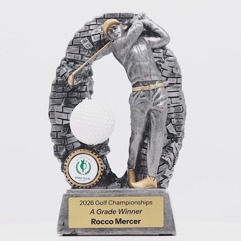 Trailblazer Golf Male Trophy - product video