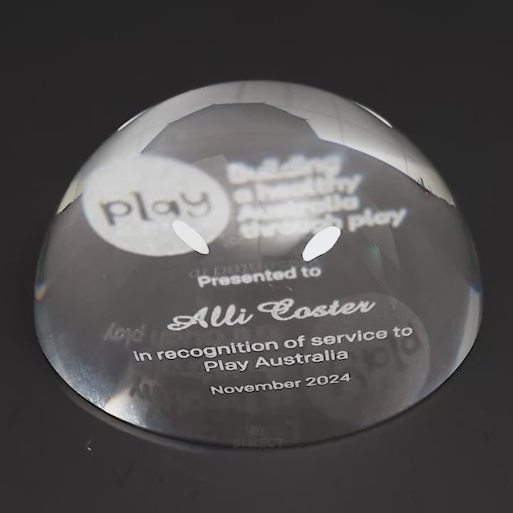 Crystal Paperweight Trophy