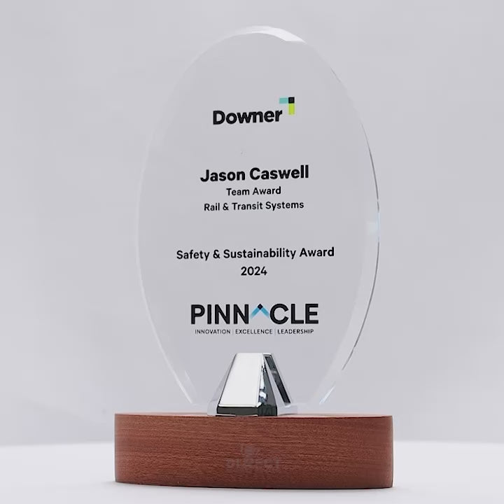 Lucent Glass Oval Colour Trophy