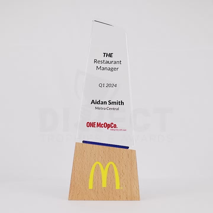 Iconiswift Crystal Colour Wood Trophy