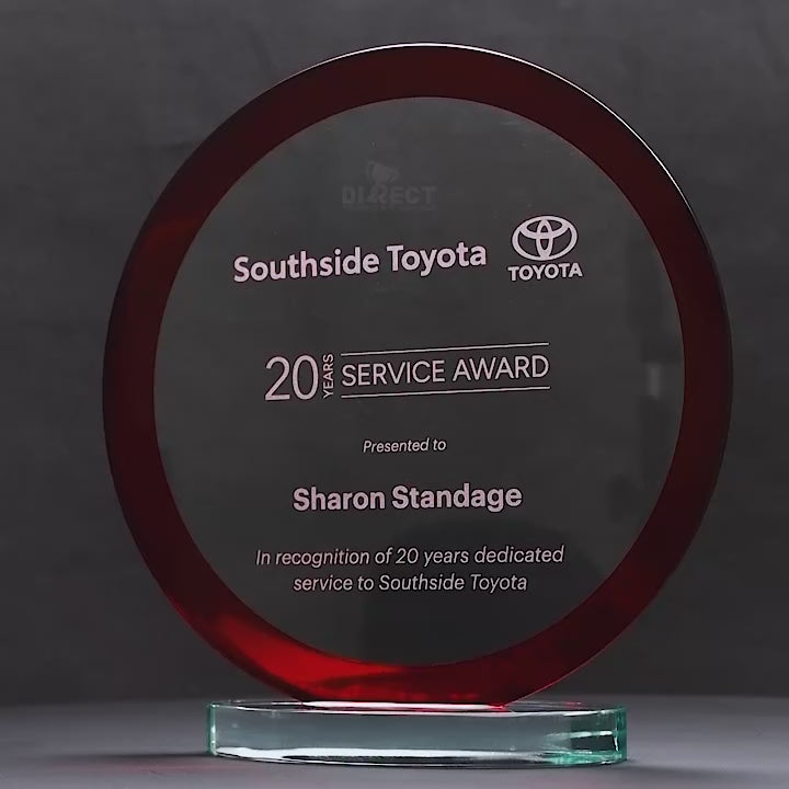 Sage Glass Red Trophy