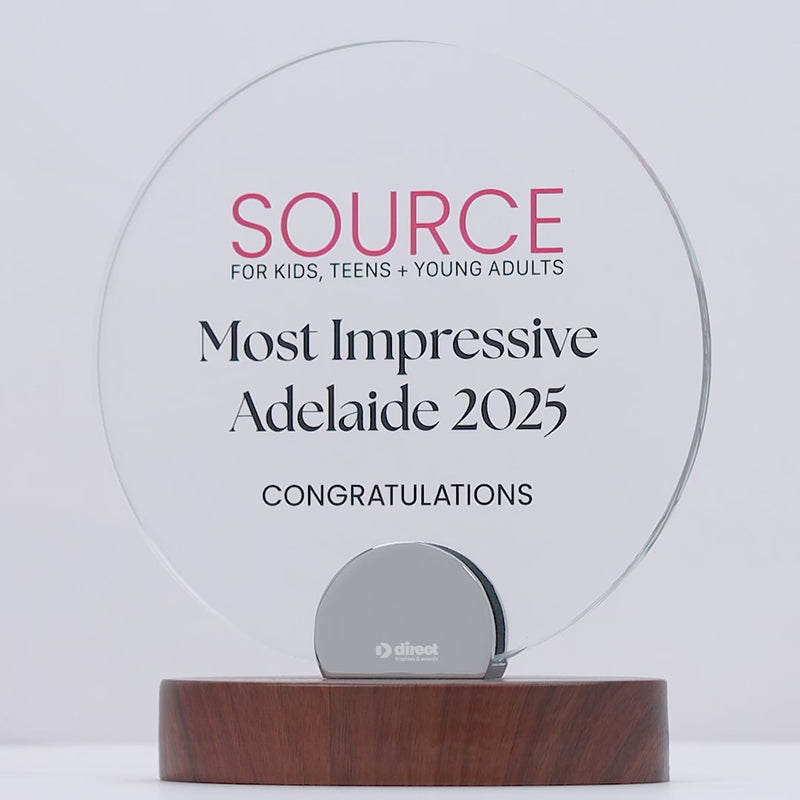 Lucent Glass Round Colour Trophy