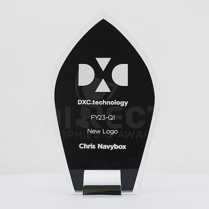 Black Onyx Flame Glass Trophy