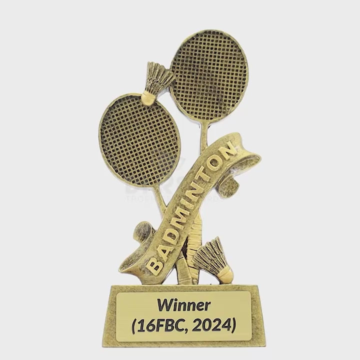 Gold Badminton Trophy