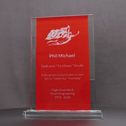 Altra Classic Glass Red Trophy