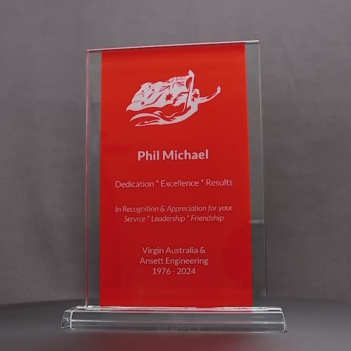 Altra Classic Glass Red Trophy