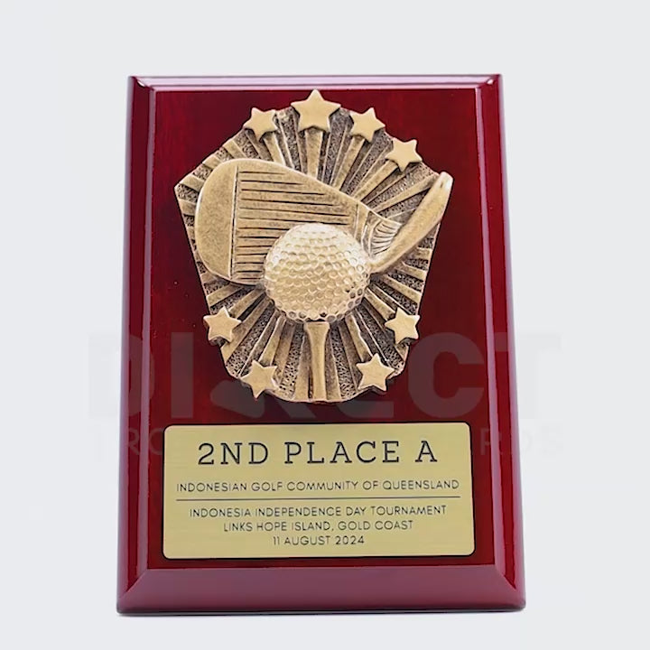 Cosmos Golf Mahogany Plaque