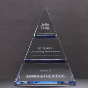 Phoenix Crystal Blue Pyramid Trophy