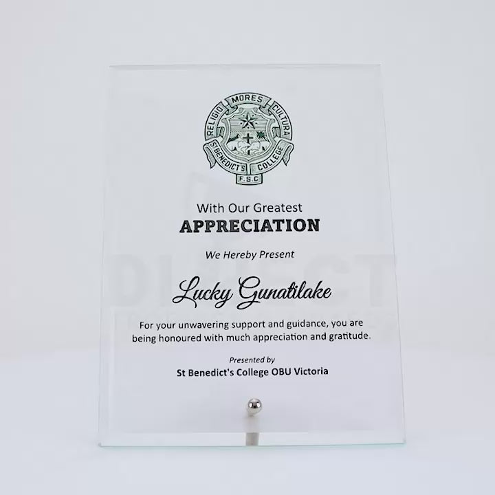 Prime Glass Plaque Colour Trophy