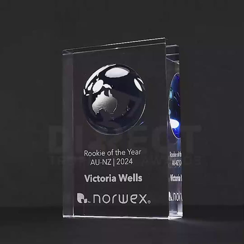 Plaque Blue Globe Trophy