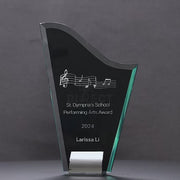 Black Onyx Wave Glass Trophy